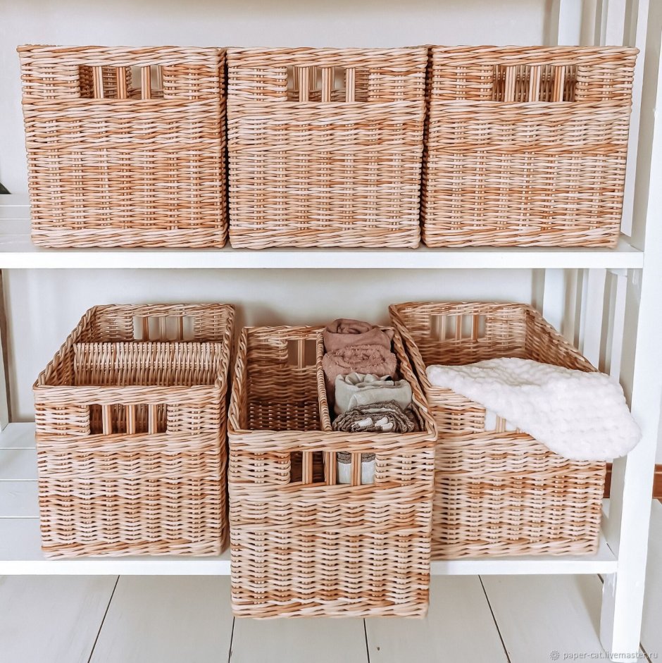 Плетеные корзины на кухне