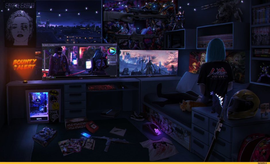 Комната игровая геймерская арт