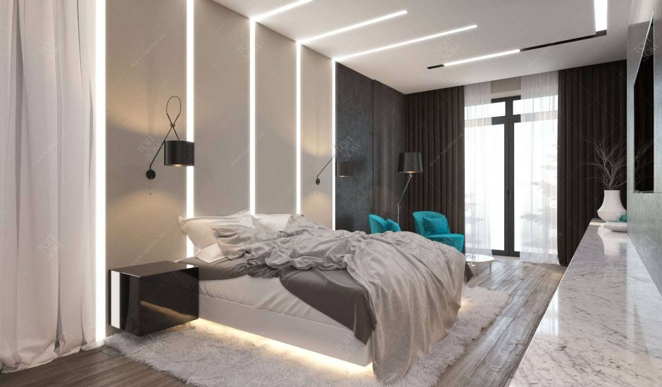 Освещение спальни в современном стиле