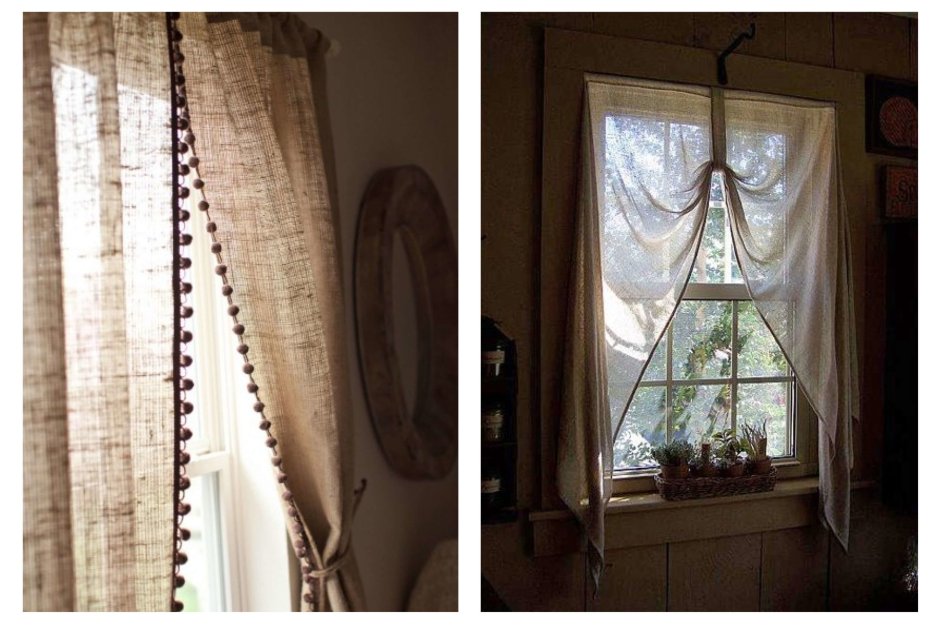 Занавески в деревенском доме