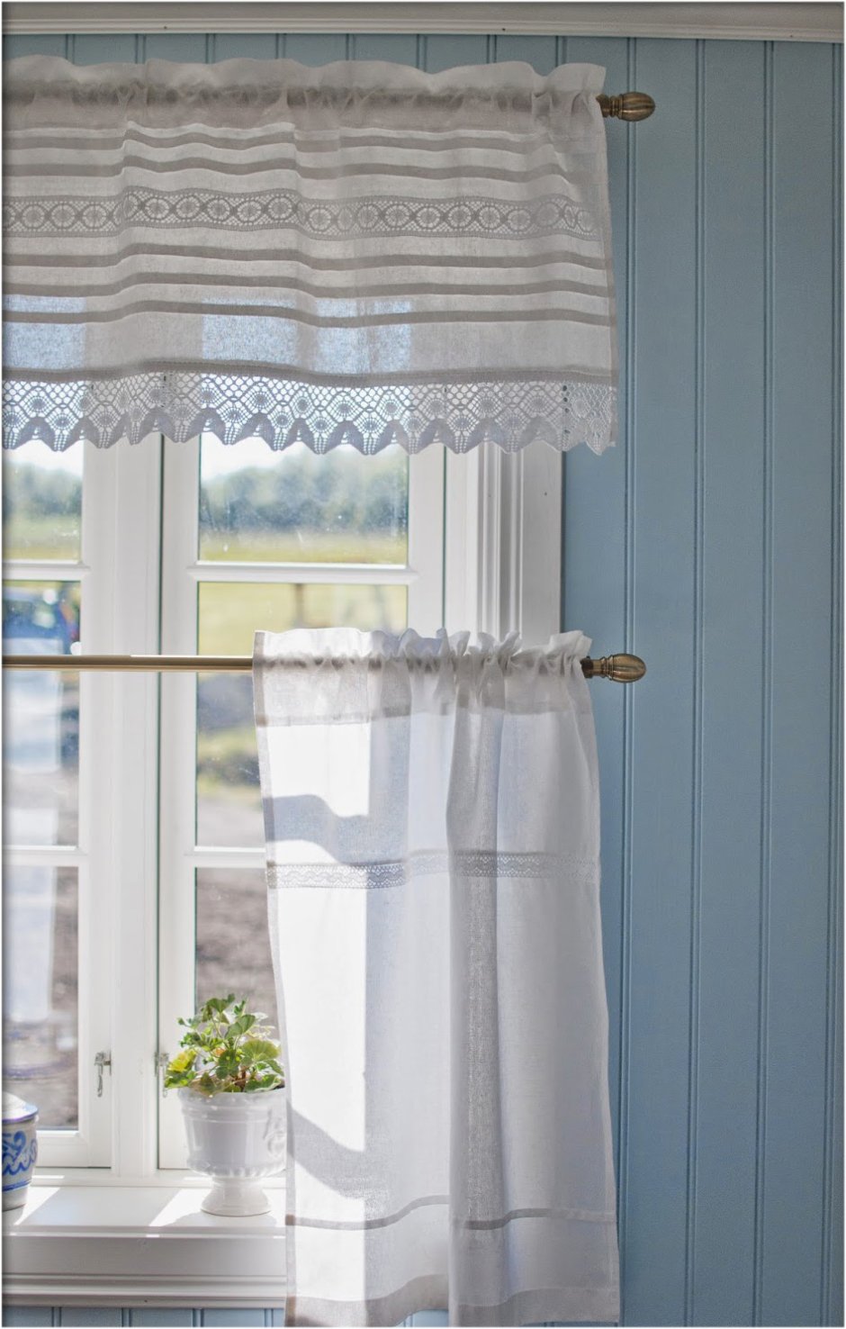 Занавески на кухню в стиле Кантри