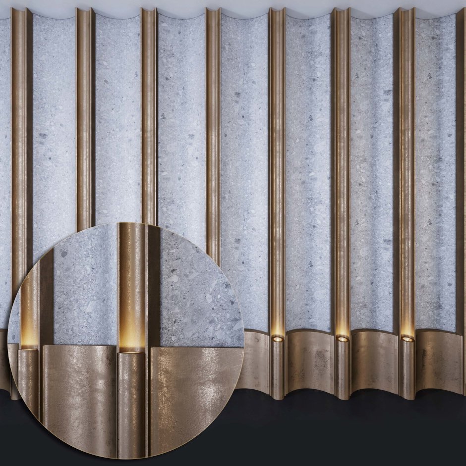 Латунный молдинг для стен