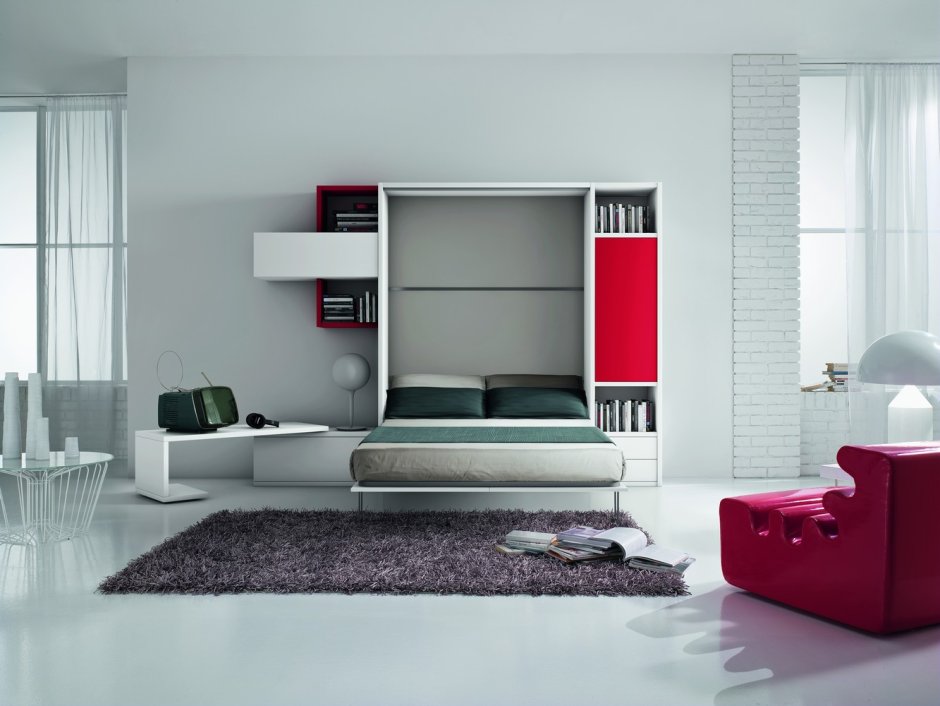 Шкаф кровать в гостиной