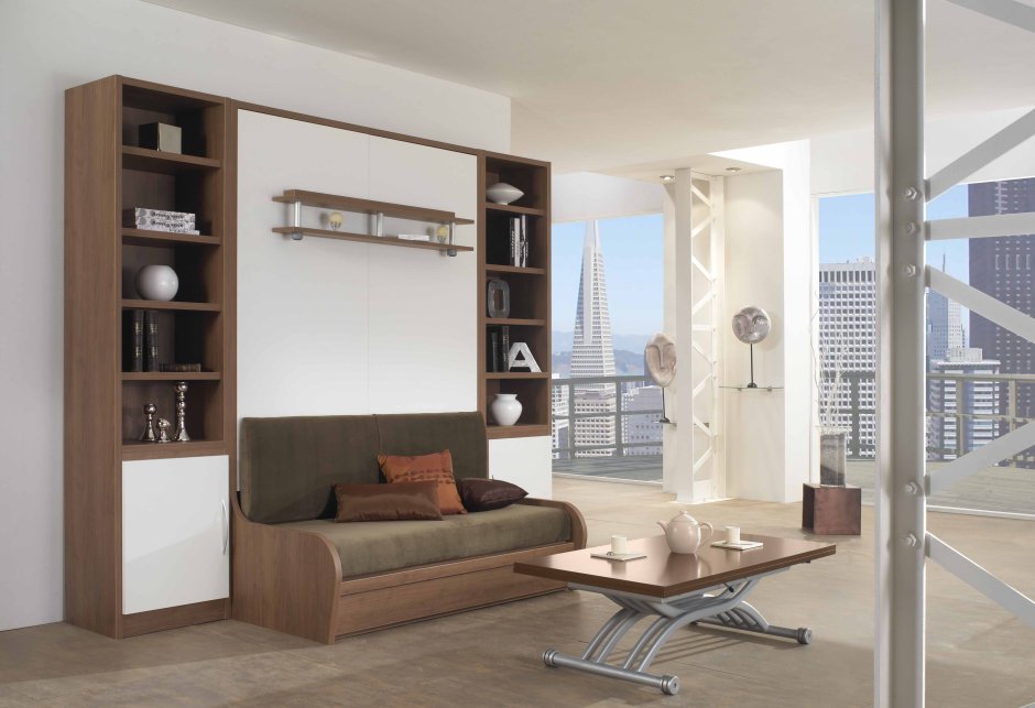 Встроенный диван в стенку