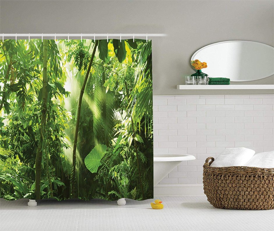 Штора для ванной джунгли