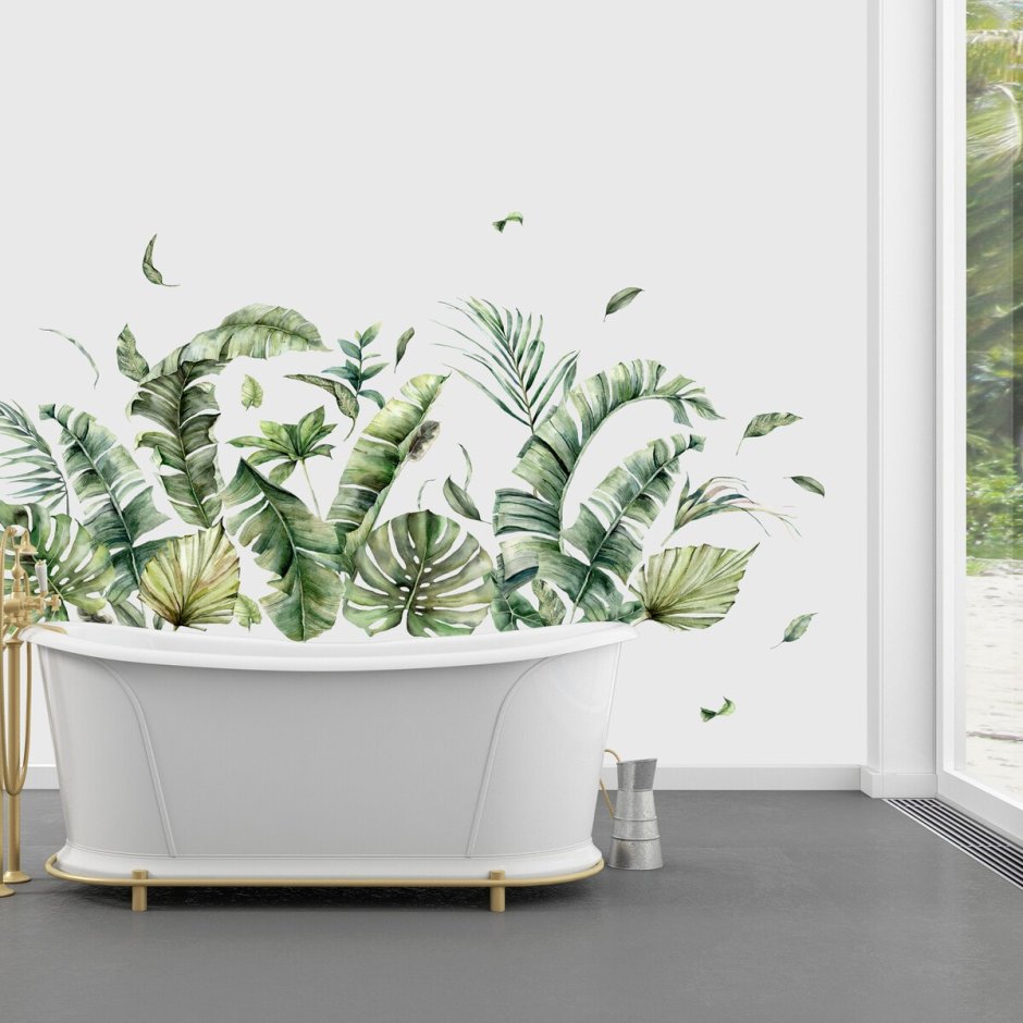 Плитка с пальмовыми листьями