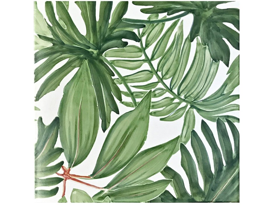 Плитка с тропическими листьями