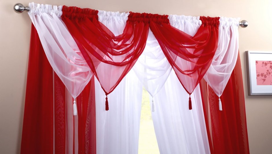 Тюль на люверсах на кухню