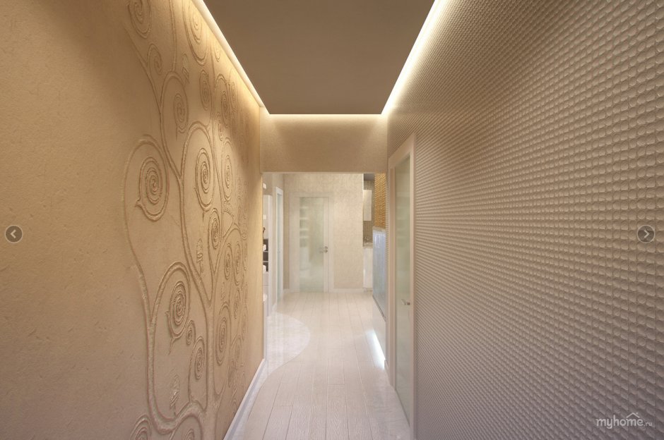 Фактурные обои в коридор