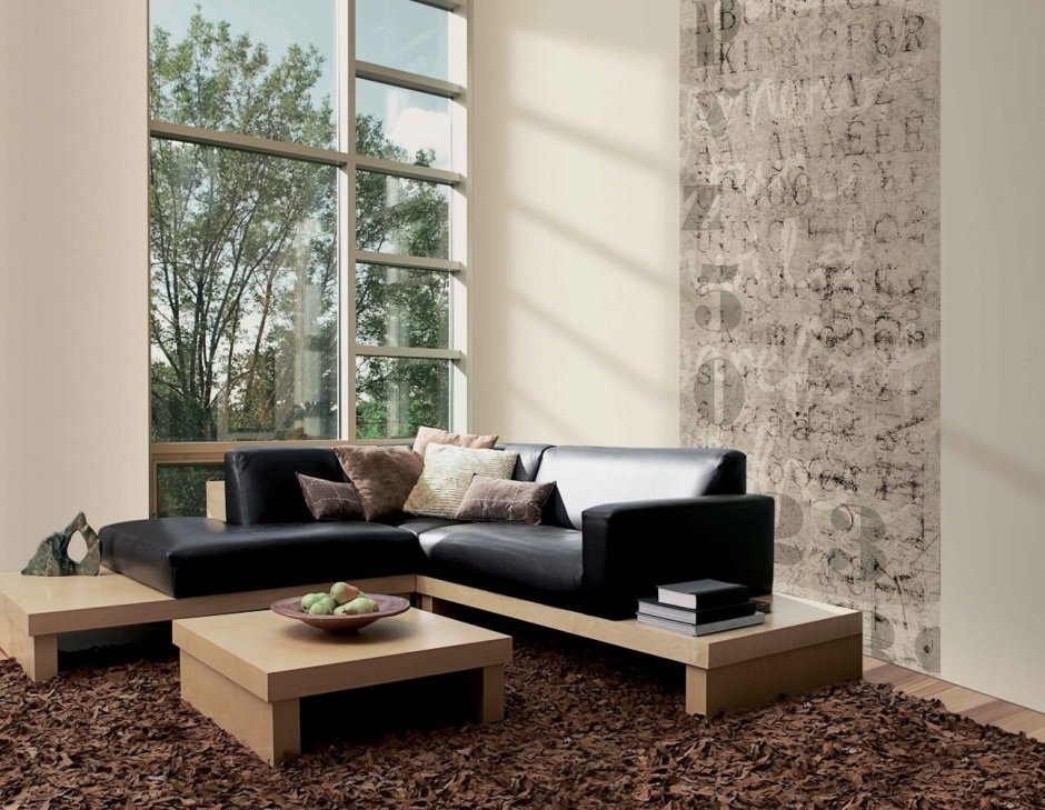 Обои рогожка в интерьере