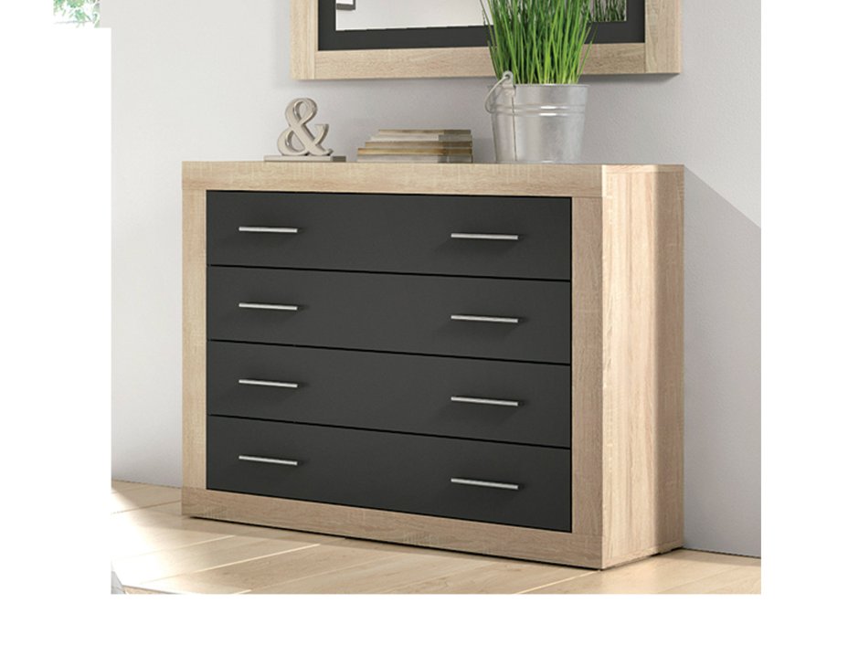 Комод 1200 6 ящиков, сонома/белый матовый