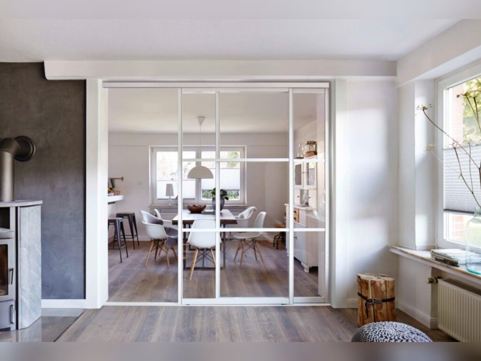 Стеклянные перегородки в стиле Сканди