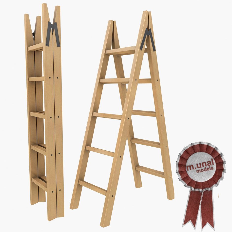Раскладная деревянная лестница