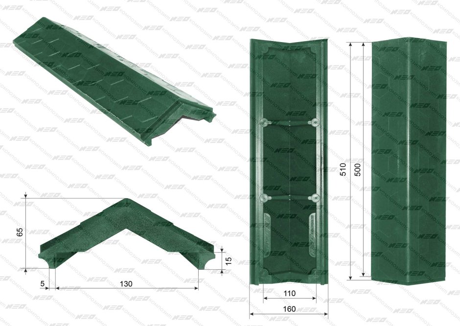 Парапет ППК на столб заборный на 1 кирпич
