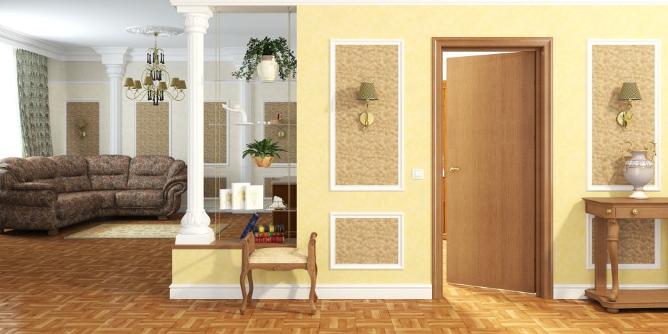 Светлые двери в интерьере