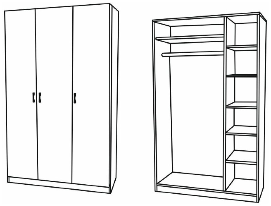 Шкаф трехстворчатый Осло м1 Рин