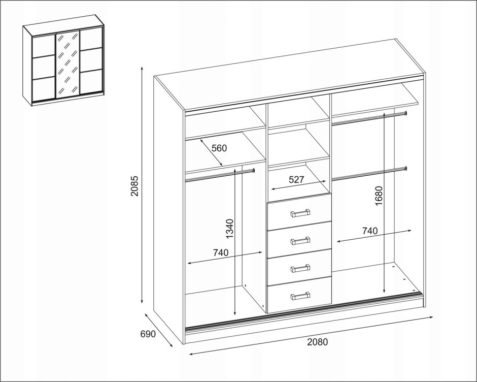 Штанга для гардеробной