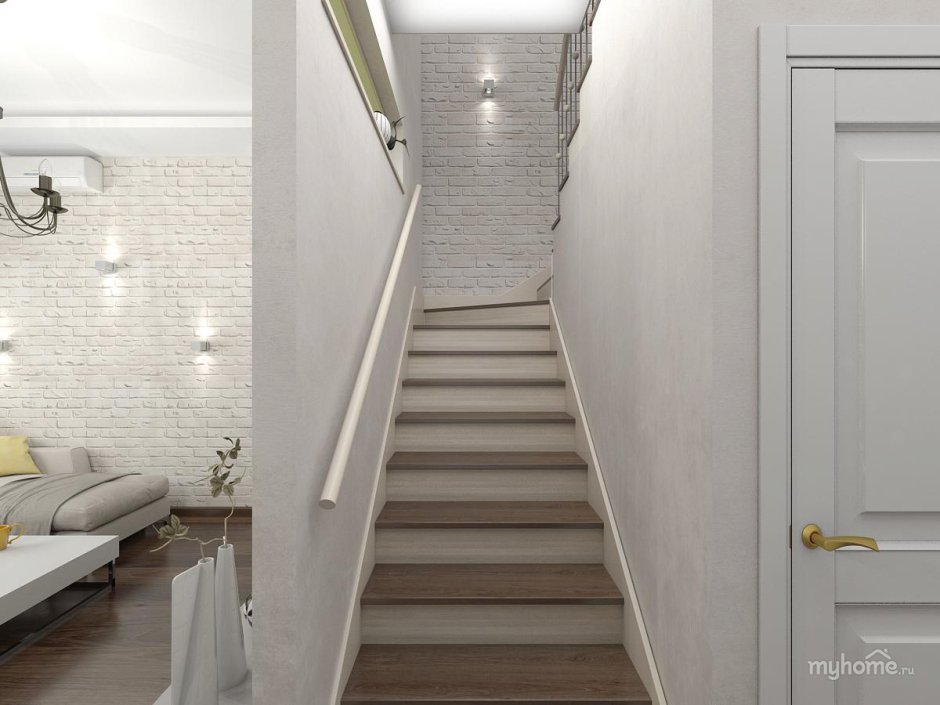 Перила для лестницы в таунхаусе