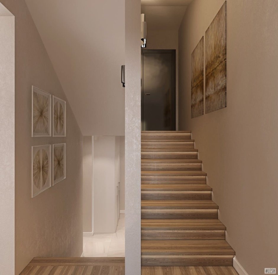 Лестница в таунхаусе в стиле лофт