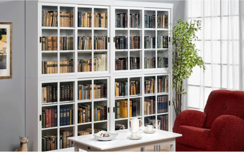 Красивый книжный шкаф