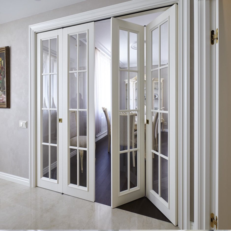 Французские раздвижные двери с фрамугой