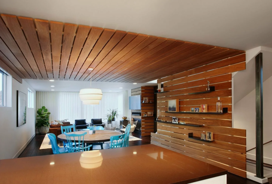 Планкен лиственница в интерьере