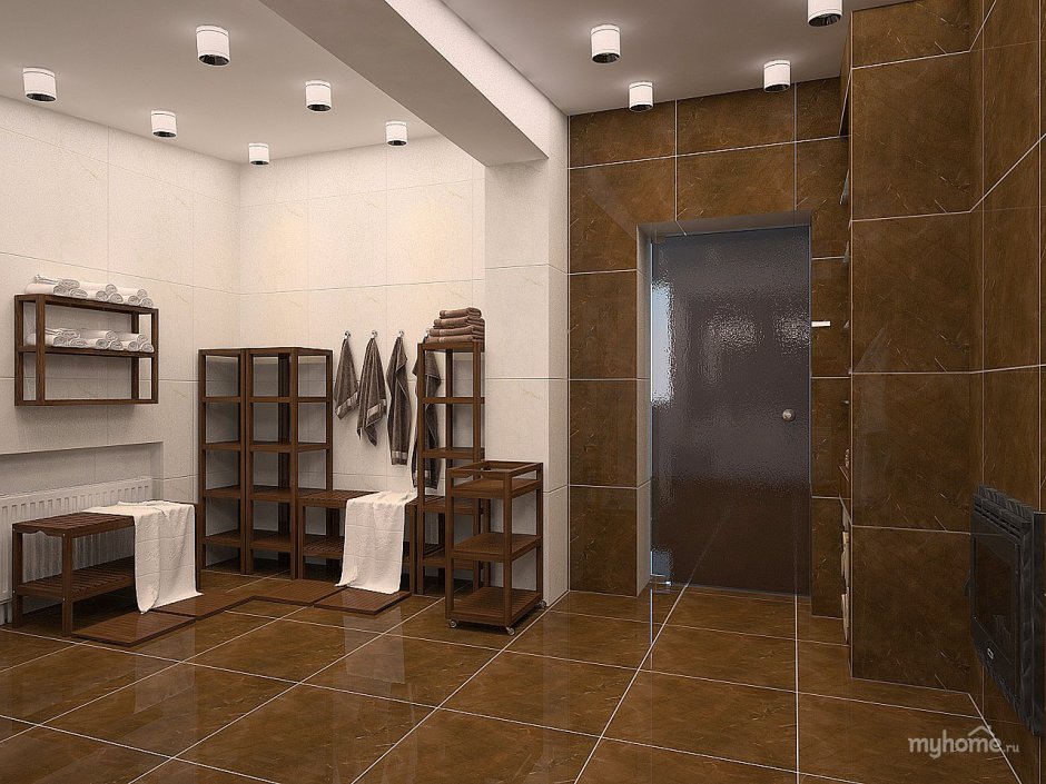 Плитка баню коричневая