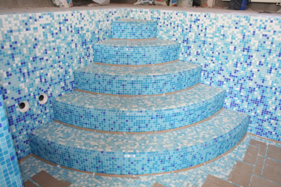 Мозаика голубая