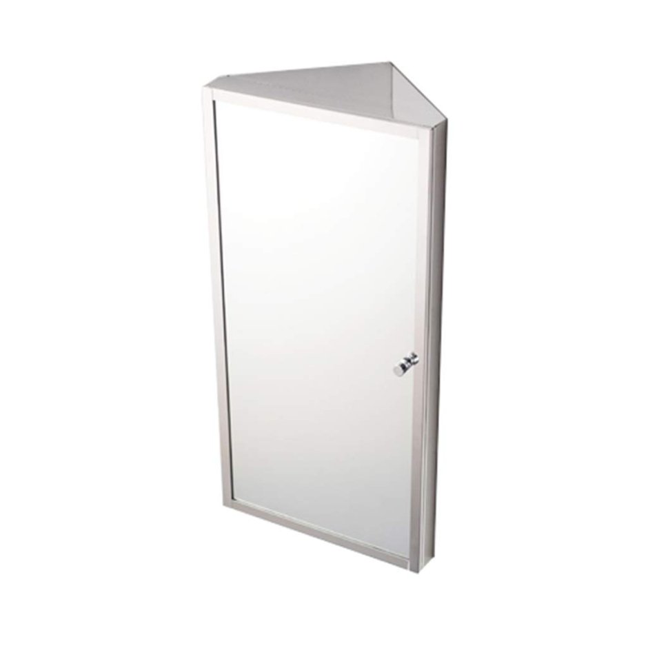 Угловой зеркальный шкаф в ванную комнату навесной