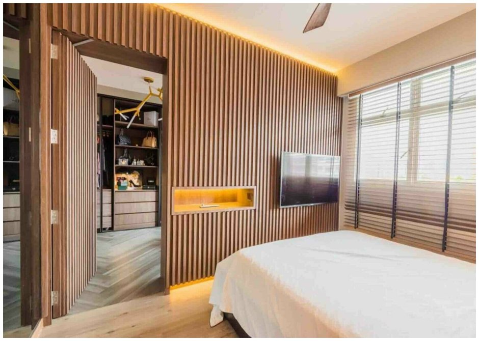 Деревянные планки в интерьере