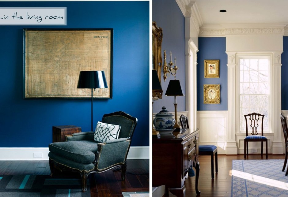 Синяя краска для стен