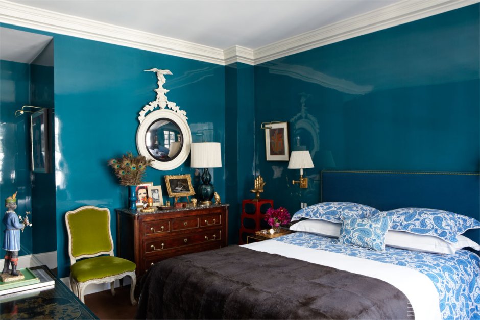 Старинные интерьеры в синих тонах