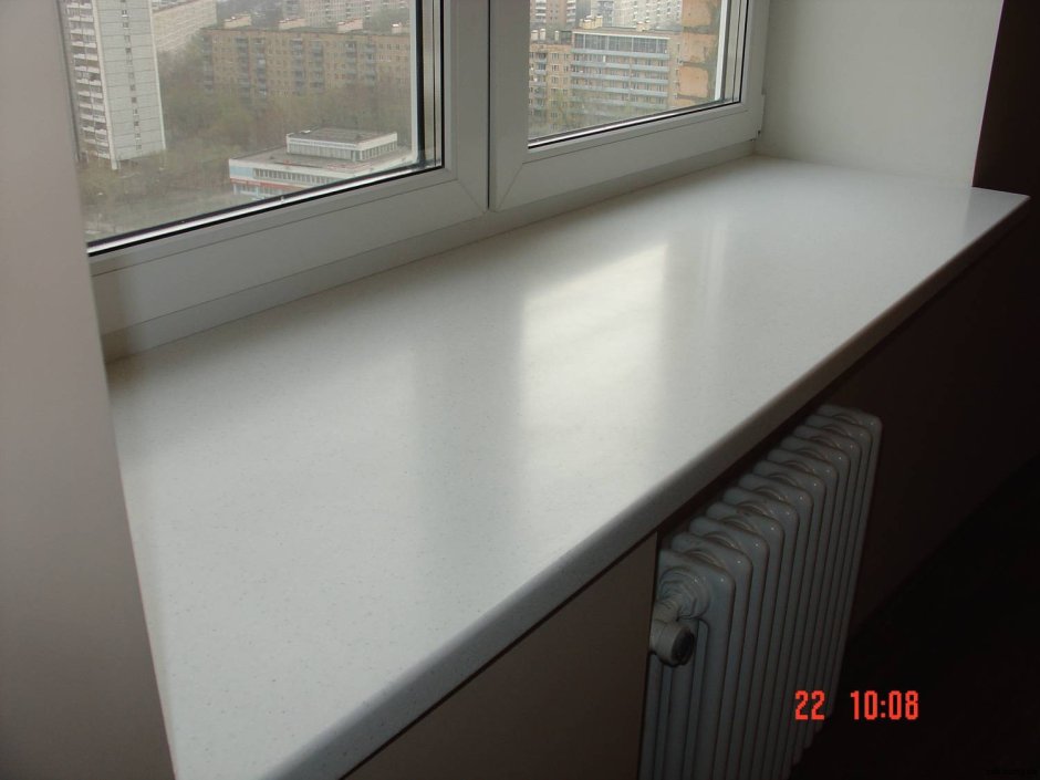 Подоконник белый сатин Crystallit