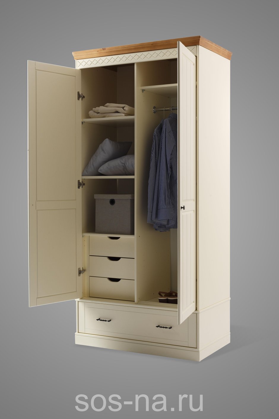Шкаф для одежды v-2.3 (сосна Карелия)