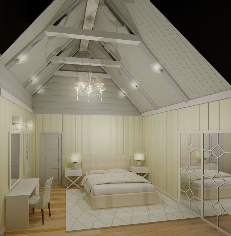 Освещение в мансардной комнате