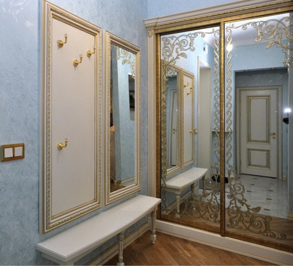 Шкаф купе пескоструй ромбы классика