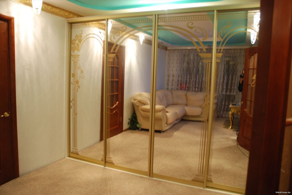 Пескоструй на 4 двери шкафа купе