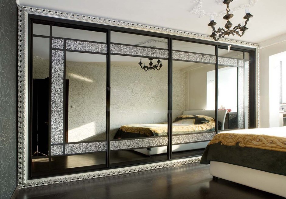 Двери купе комбинированные с зеркалом