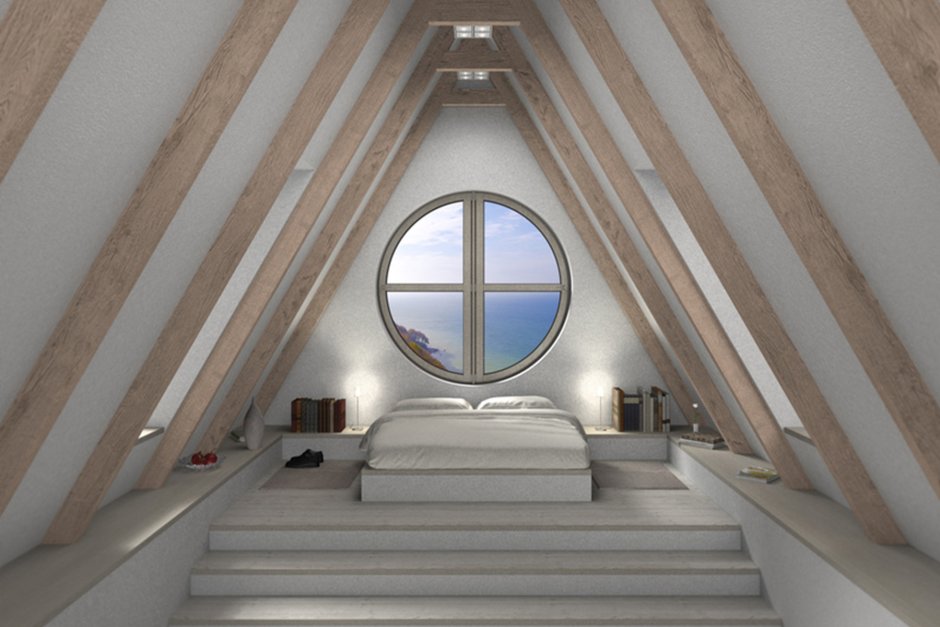 Дом с треугольными окнами