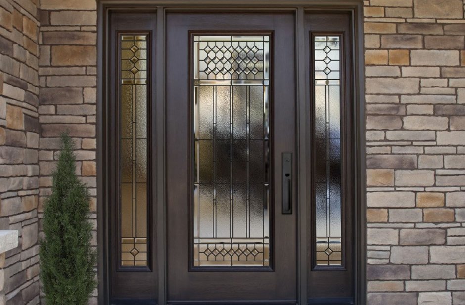 Пластиковые двери коричневые