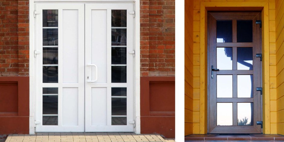 Входная пластиковая дверь под дерево