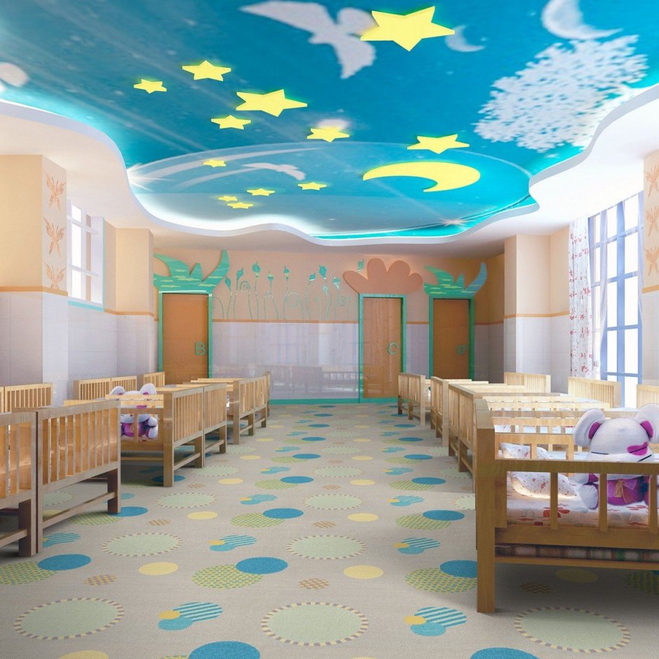 Потолок в детском саду