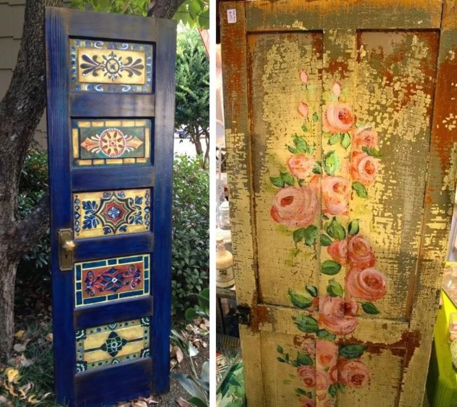 Старинные расписные двери