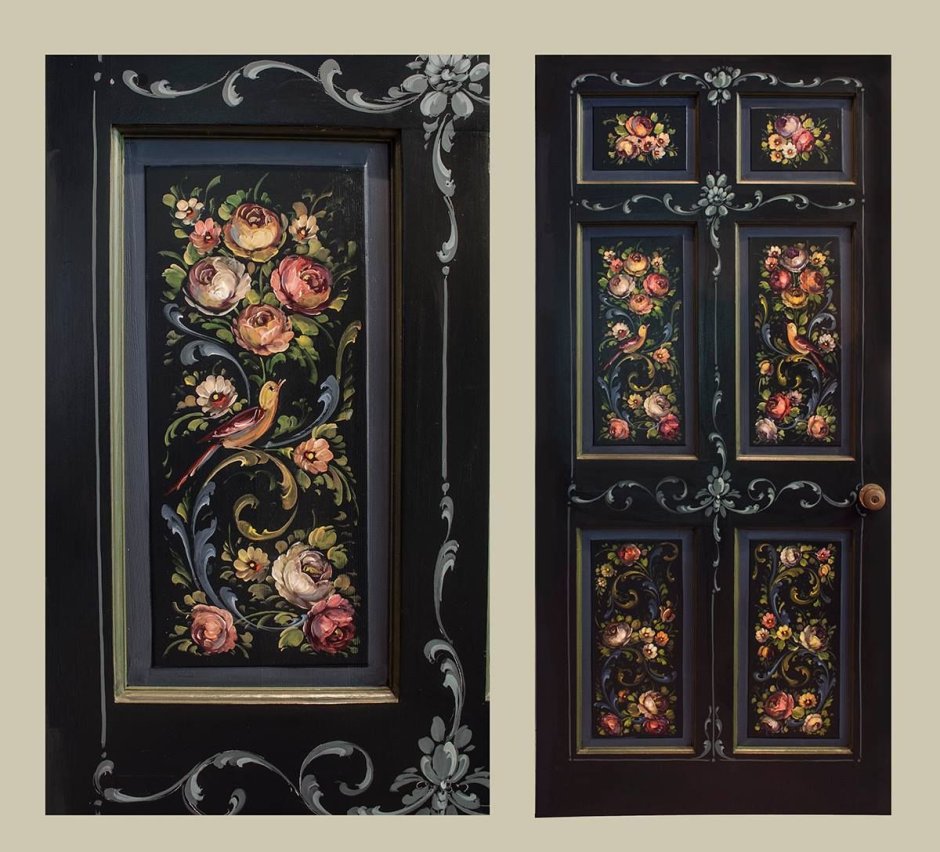 Роспись двери абстракция