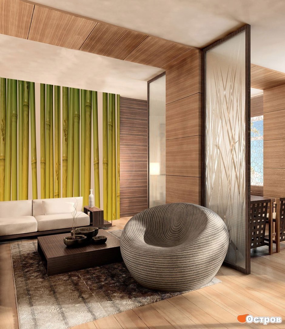 Бамбуковые панели в интерьере