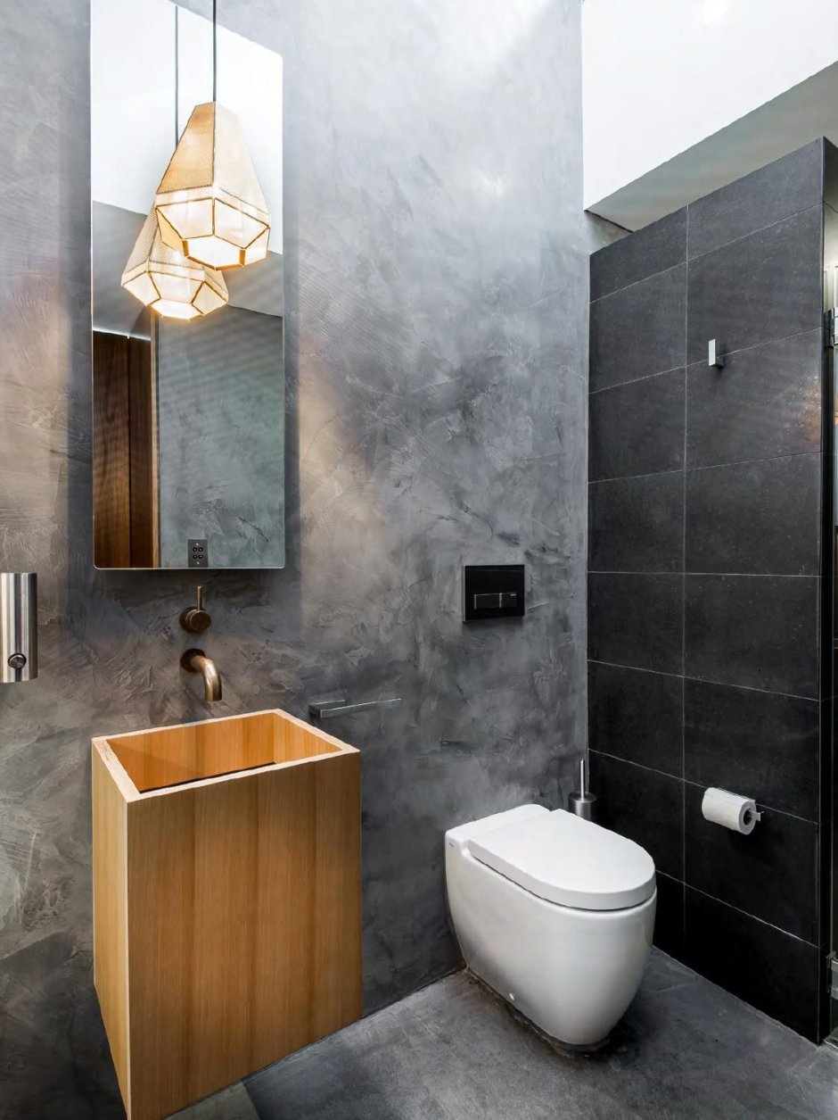 Ванная комната с бетонными стенами