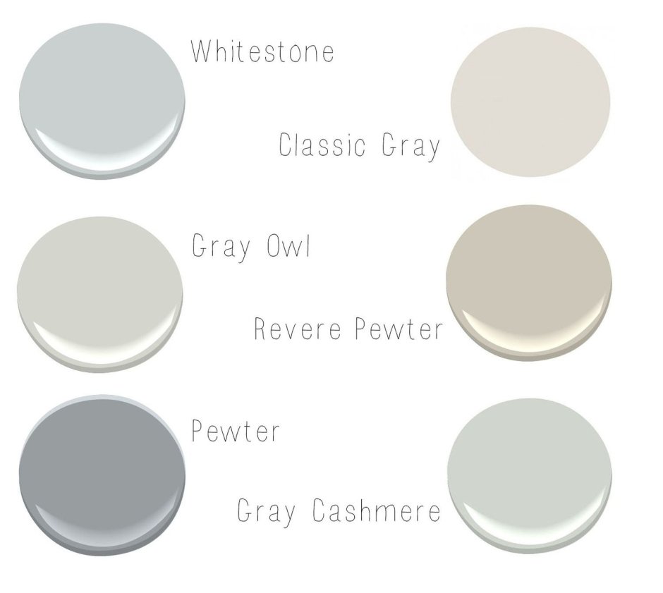 Бенджамин Мур палитра серые