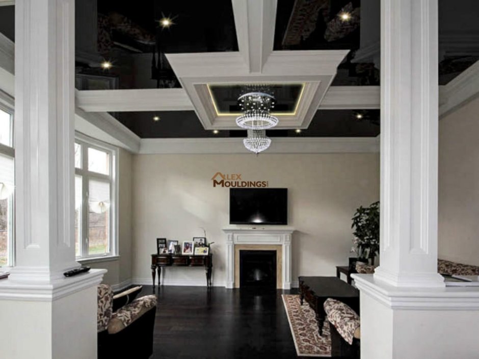 Натяжные потолки черного цвета