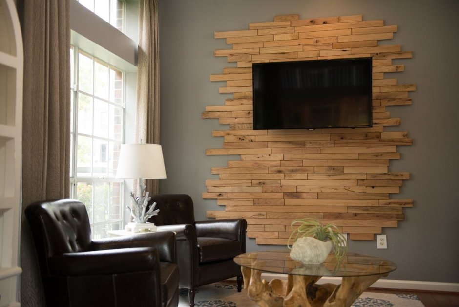 Декор стены под телевизор