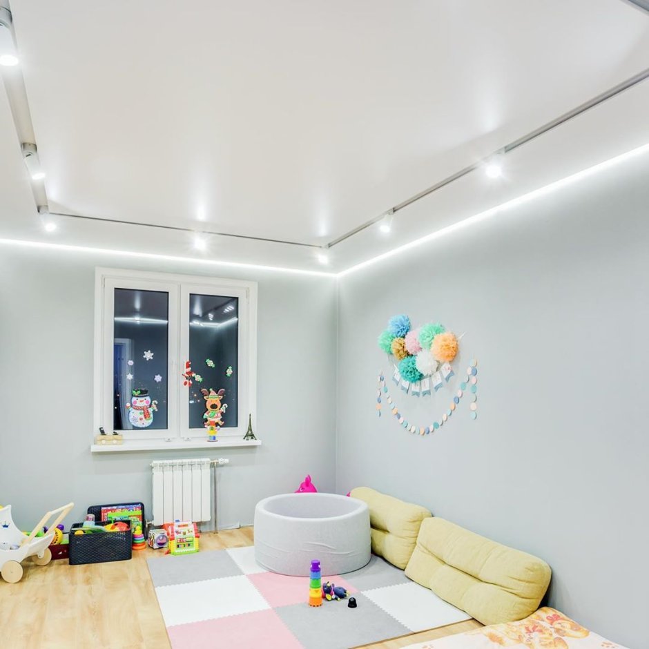 Освещение в детской матовый потолок